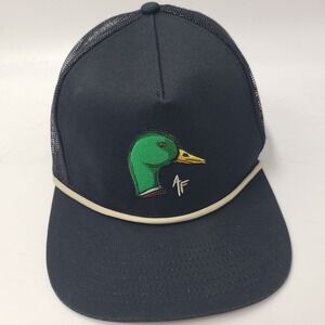 American Fetcher Hat Snapback Trucker Mesh Black Rope Duck Mallard Hunt Outdoors